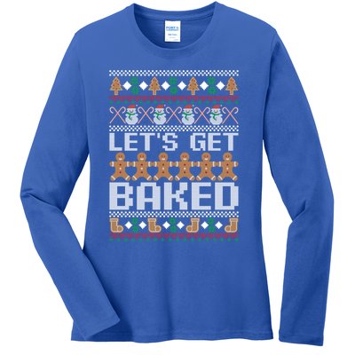 Lets Get Baked Ugly Christmas Gift Holiday Cookie Gift Ladies Long Sleeve Shirt