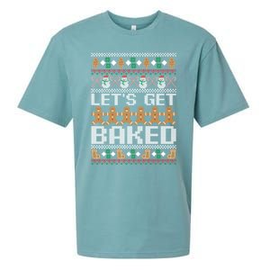 Lets Get Baked Ugly Christmas Gift Holiday Cookie Gift Sueded Cloud Jersey T-Shirt