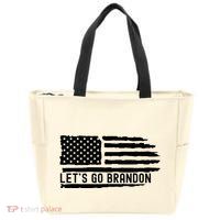 LetS Go Brandon Flag Sunglasses Zip Tote Bag