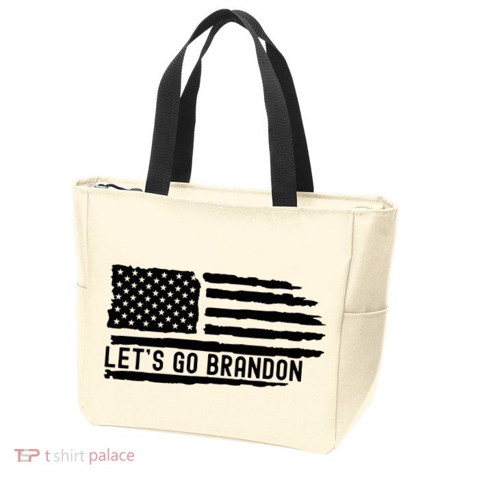 LetS Go Brandon Flag Sunglasses Zip Tote Bag