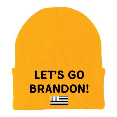 Let's Go Brandon Biden Chant Grey Style USD Flag Knit Cap Winter Beanie