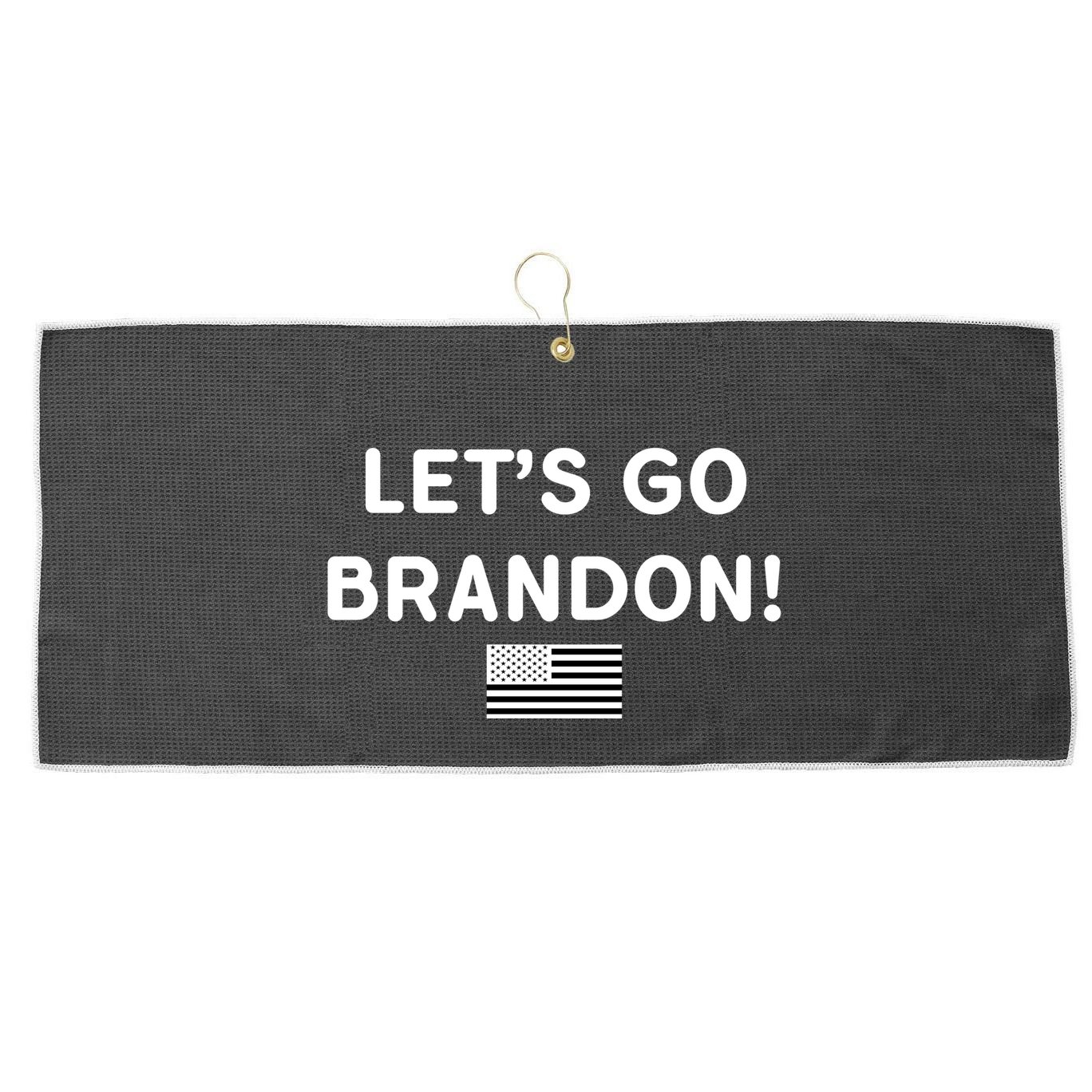Let's Go Brandon Biden Chant Grey Style USD Flag Large Microfiber Waffle Golf Towel