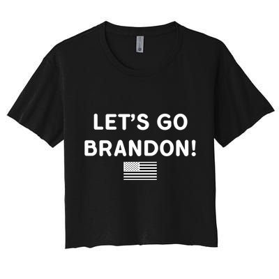 Let's Go Brandon Biden Chant Grey Style USD Flag Crop Top