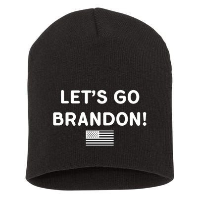 Let's Go Brandon Biden Chant Grey Style USD Flag Short Acrylic Beanie