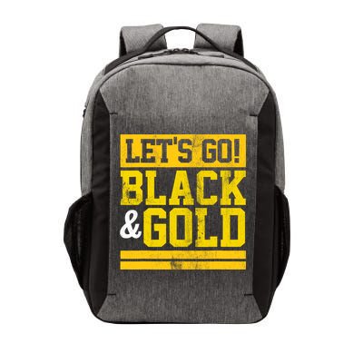 Let's Go Black & Gold Team Favorite Colors Vintage Game Day Vector Backpack