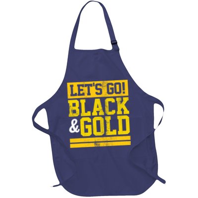 Let's Go Black & Gold Team Favorite Colors Vintage Game Day Apron