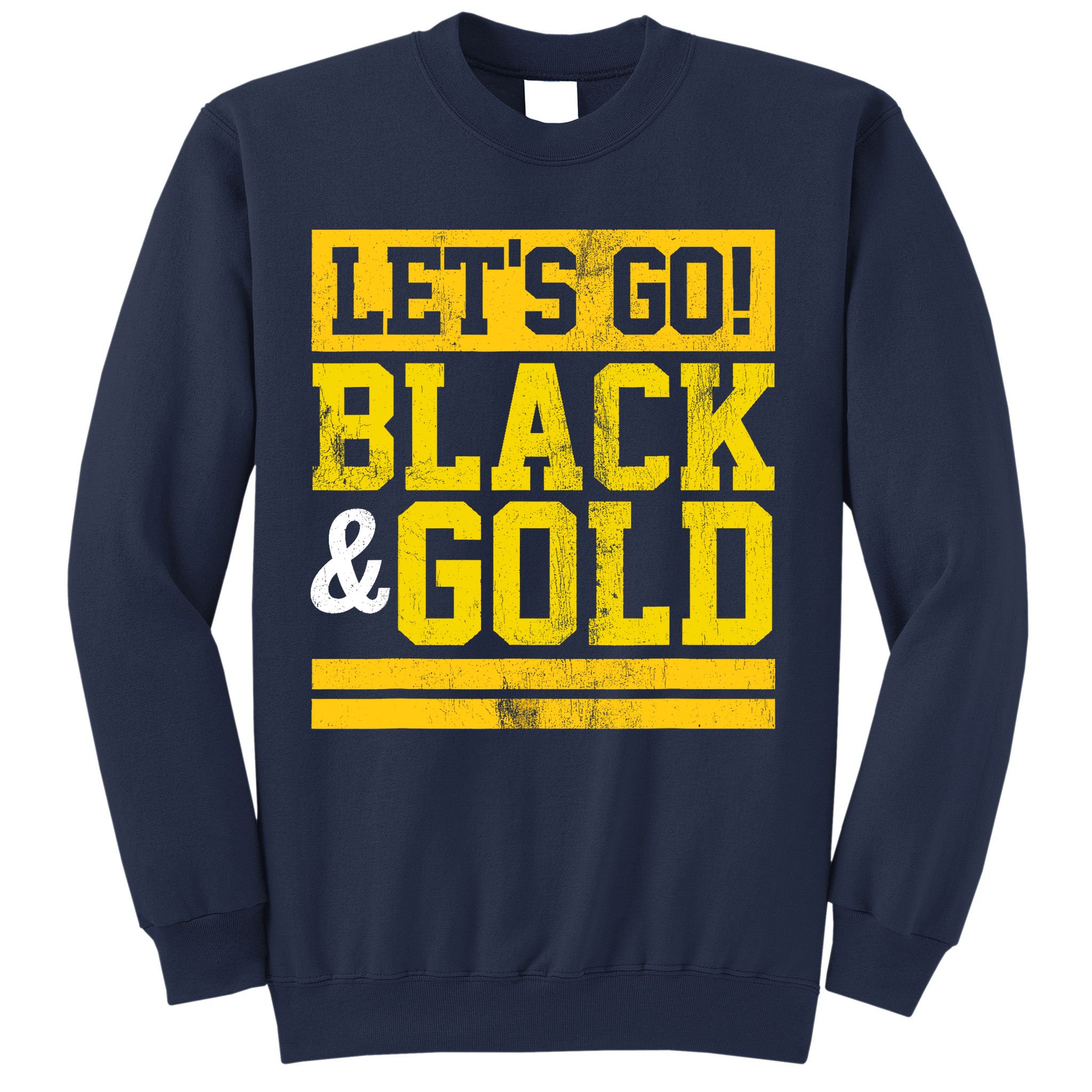 Let's Go Black & Gold Team Favorite Colors Vintage Game Day Sweatshirt