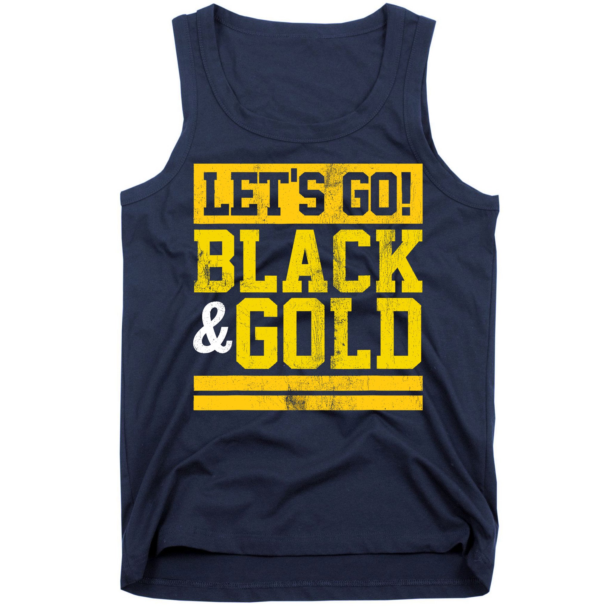Let's Go Black & Gold Team Favorite Colors Vintage Game Day Tank Top