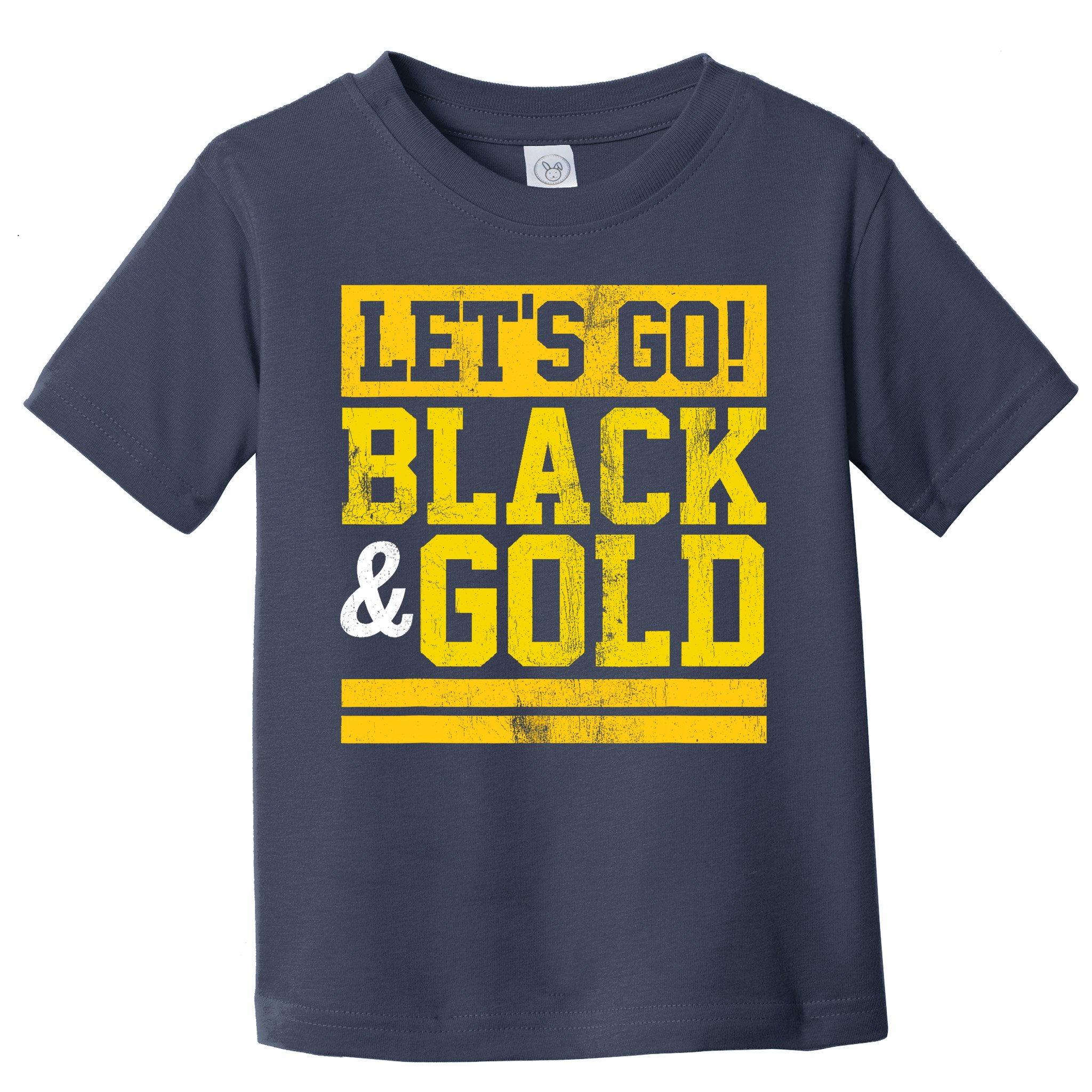 Let's Go Black & Gold Team Favorite Colors Vintage Game Day Toddler T-Shirt