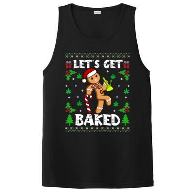 LetS Get Baked Gingerbread Weed Funny Christmas Cookie Gift PosiCharge Competitor Tank