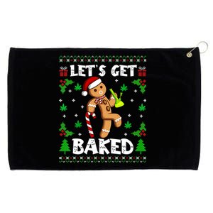 LetS Get Baked Gingerbread Weed Funny Christmas Cookie Gift Grommeted Golf Towel