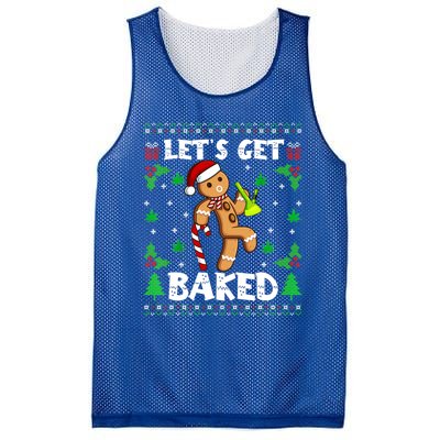 LetS Get Baked Gingerbread Weed Funny Christmas Cookie Gift Mesh Reversible Basketball Jersey Tank