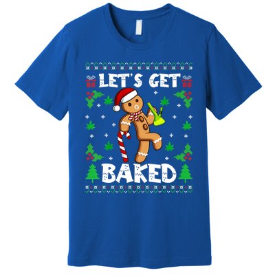 LetS Get Baked Gingerbread Weed Funny Christmas Cookie Gift Premium T-Shirt