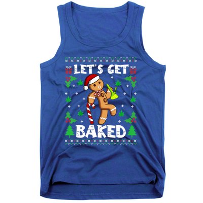 LetS Get Baked Gingerbread Weed Funny Christmas Cookie Gift Tank Top