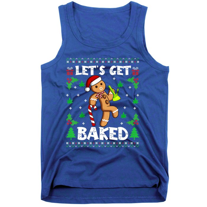 LetS Get Baked Gingerbread Weed Funny Christmas Cookie Gift Tank Top