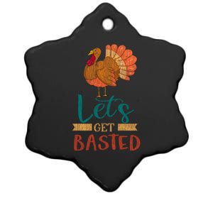 Lets Get Basted Turkey Thanksgiving Matching Family Group Funny Gift Ceramic Star Ornament