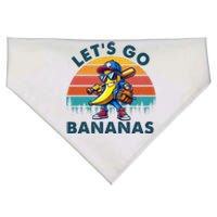 Lets Go Bananas Baseball Player Retro Sunset USA-Made Doggie Bandana