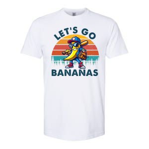 Lets Go Bananas Baseball Player Retro Sunset Softstyle CVC T-Shirt