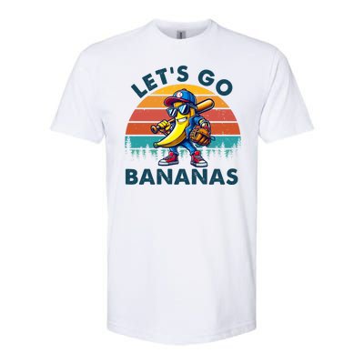 Lets Go Bananas Baseball Player Retro Sunset Softstyle® CVC T-Shirt