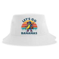 Lets Go Bananas Baseball Player Retro Sunset Sustainable Bucket Hat