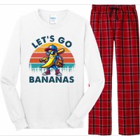 Lets Go Bananas Baseball Player Retro Sunset Long Sleeve Pajama Set