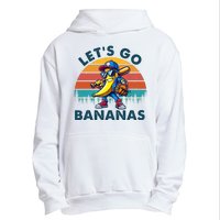 Lets Go Bananas Baseball Player Retro Sunset Urban Pullover Hoodie