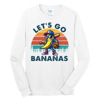 Lets Go Bananas Baseball Player Retro Sunset Tall Long Sleeve T-Shirt