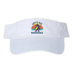 Lets Go Bananas Baseball Player Retro Sunset Valucap Bio-Washed Visor