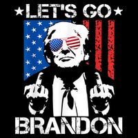 Let's Go Brandon Trump Middle Finger Flag Drawstring Bag
