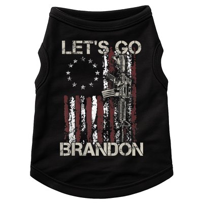 Lets Go Brandon Gun American Flag Patriots Let's Go Brandon Doggie Tank