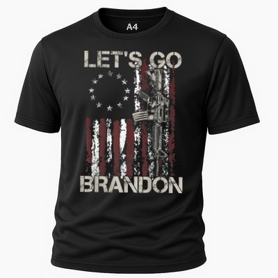 Lets Go Brandon Gun American Flag Patriots Let's Go Brandon Performance Shirt