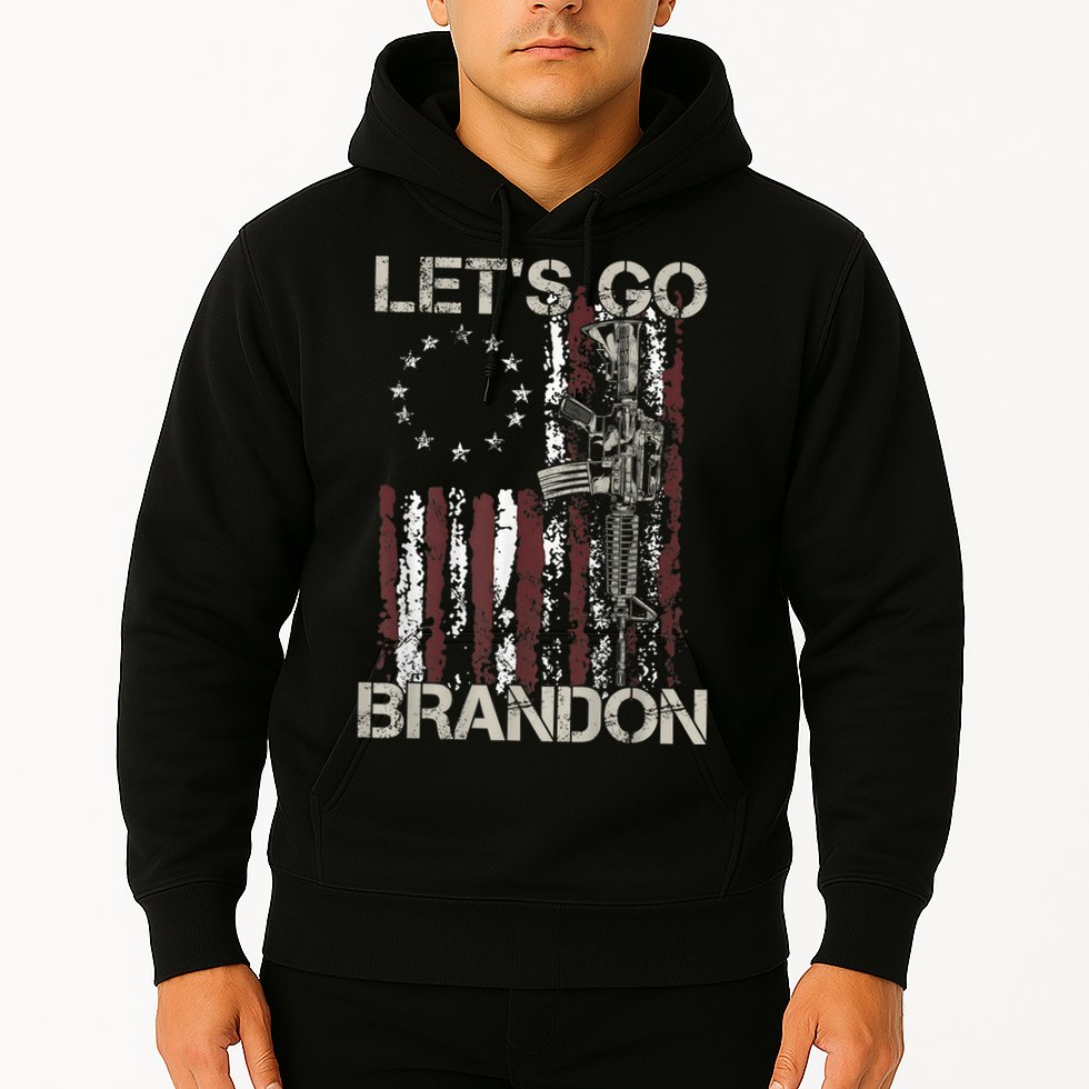 Lets Go Brandon Gun American Flag Patriots Let's Go Brandon Hoodie