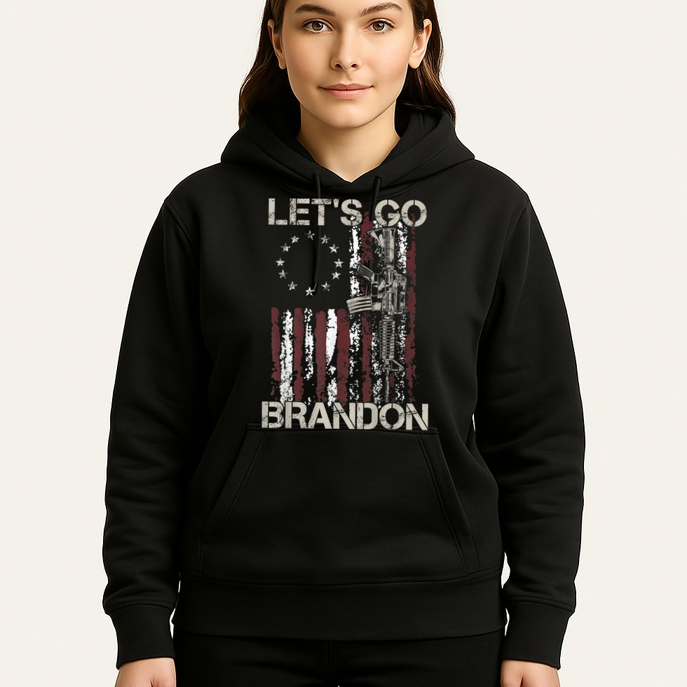 Lets Go Brandon Gun American Flag Patriots Let's Go Brandon Hoodie