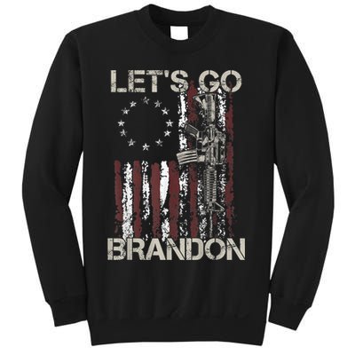 Lets Go Brandon Gun American Flag Patriots Let's Go Brandon Sweatshirt