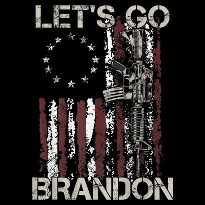 Lets Go Brandon Gun American Flag Patriots Let's Go Brandon T-Shirt