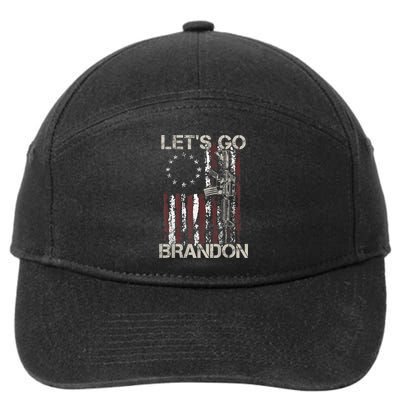 Lets Go Brandon Gun American Flag Patriots Let's Go Brandon 7-Panel Snapback Hat