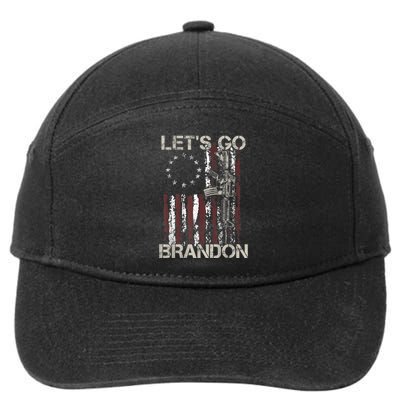 Lets Go Brandon Gun American Flag Patriots Let's Go Brandon 7-Panel Snapback Hat