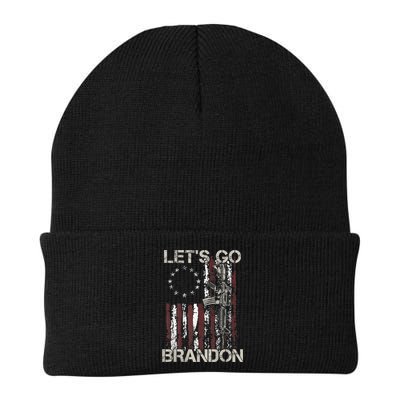 Lets Go Brandon Gun American Flag Patriots Let's Go Brandon Beanie