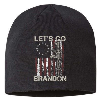 Lets Go Brandon Gun American Flag Patriots Let's Go Brandon Sustainable Beanie