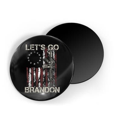 Lets Go Brandon Gun American Flag Patriots Let's Go Brandon Magnet