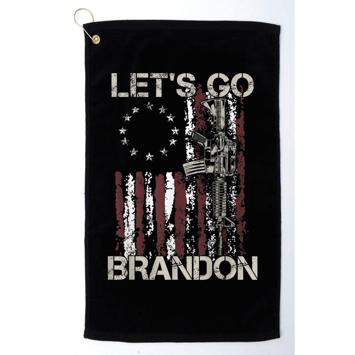 Lets Go Brandon Gun American Flag Patriots Let's Go Brandon Golf Towel