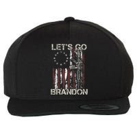 Lets Go Brandon Gun American Flag Patriots Let's Go Brandon Wool Snapback Cap