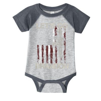 Lets Go Brandon Gun American Flag Patriots Let's Go Brandon Infant Baby Jersey Bodysuit
