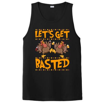 Lets Get Basted Turkeys Ing Wine And Beer Thanksgiving Cool Gift PosiCharge Competitor Tank