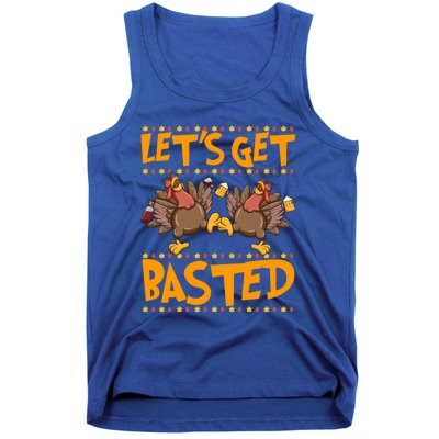 Lets Get Basted Turkeys Ing Wine And Beer Thanksgiving Cool Gift Tank Top