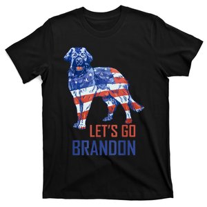 LetS Go Brandon Retro Dog Us Flag Funny Conservative T-Shirt