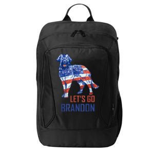 LetS Go Brandon Retro Dog Us Flag Funny Conservative City Backpack