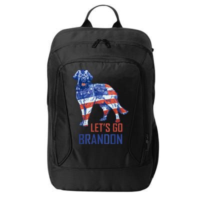 LetS Go Brandon Retro Dog Us Flag Funny Conservative City Backpack