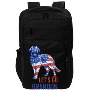 LetS Go Brandon Retro Dog Us Flag Funny Conservative Impact Tech Backpack