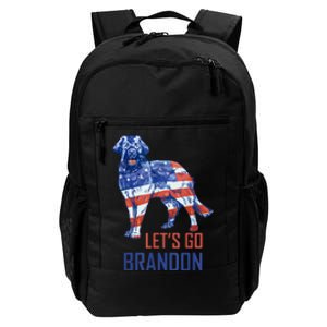 LetS Go Brandon Retro Dog Us Flag Funny Conservative Daily Commute Backpack